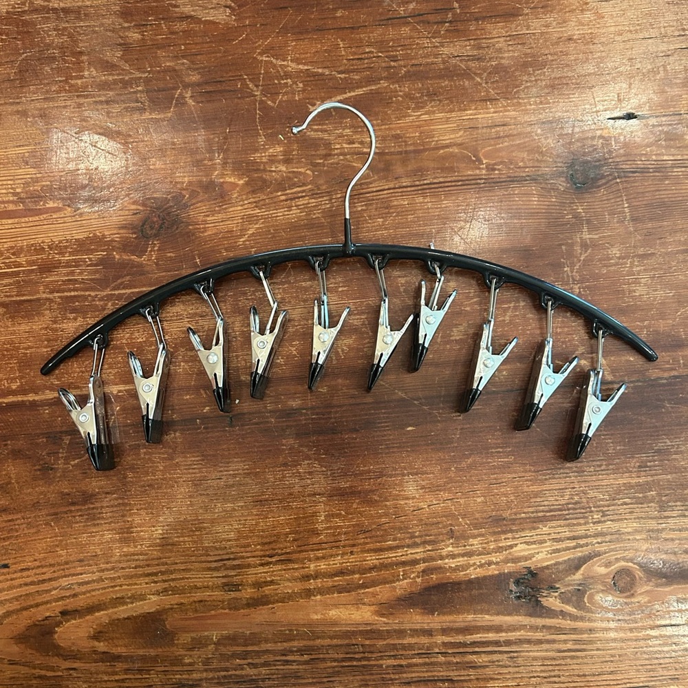 Black Hanger with Clips